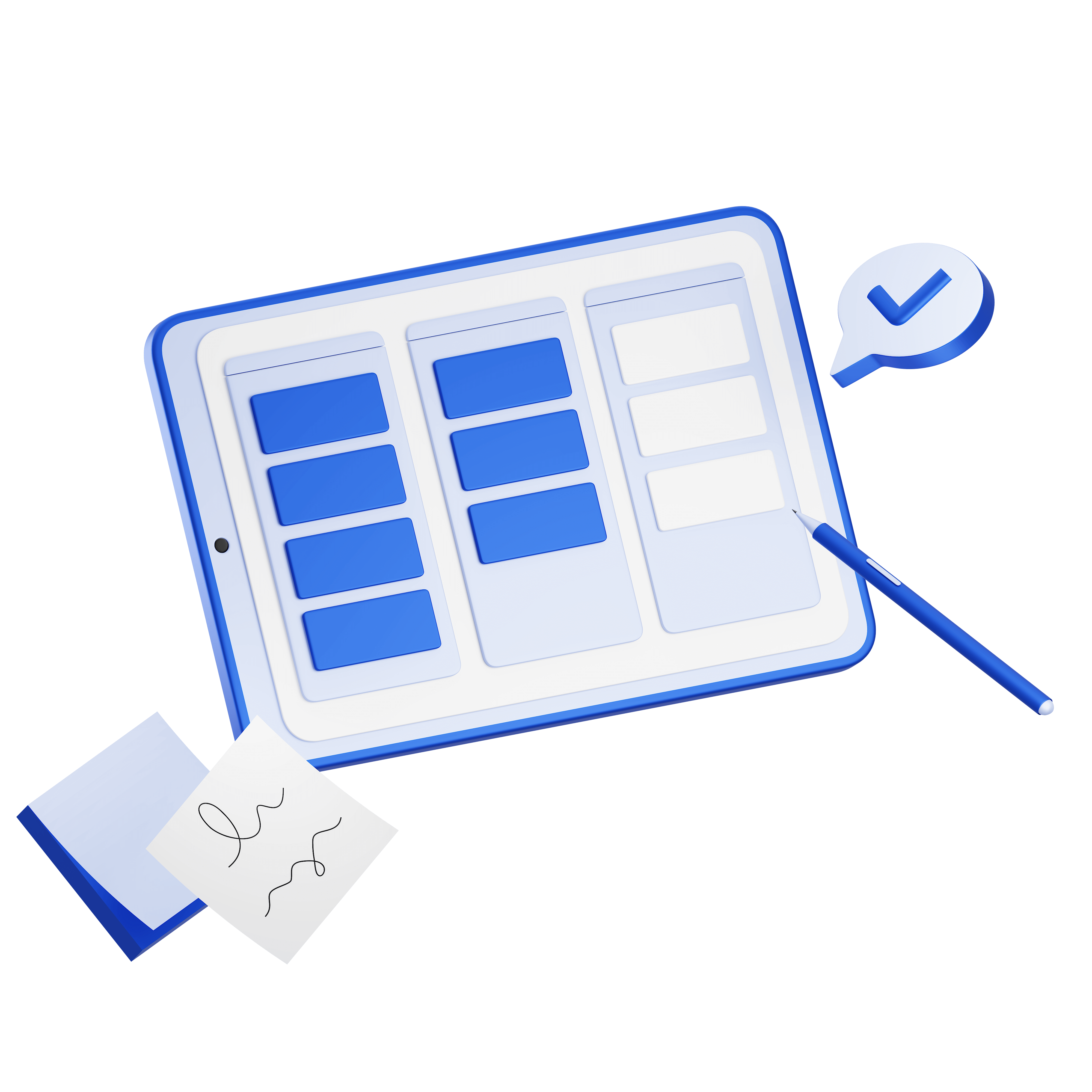 Kanban-Board mit Aufgaben in verschiedenen Statusspalten